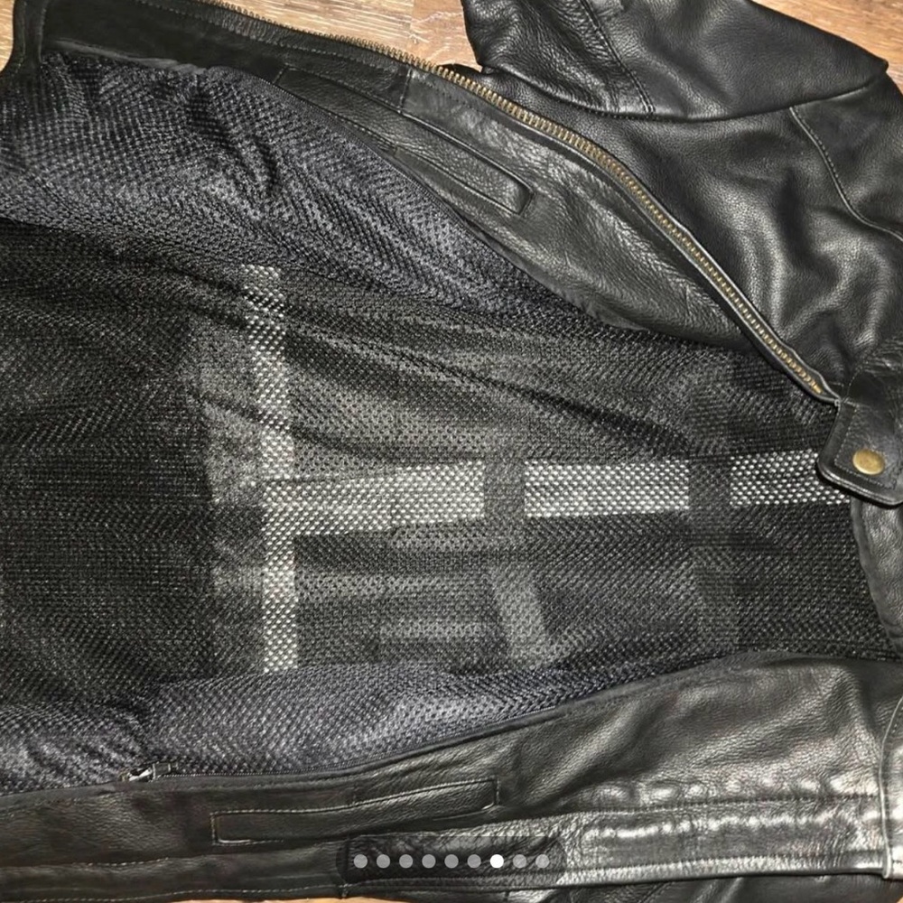 Unik Black Leather Jacket with removable lining - Picture 7 of 9